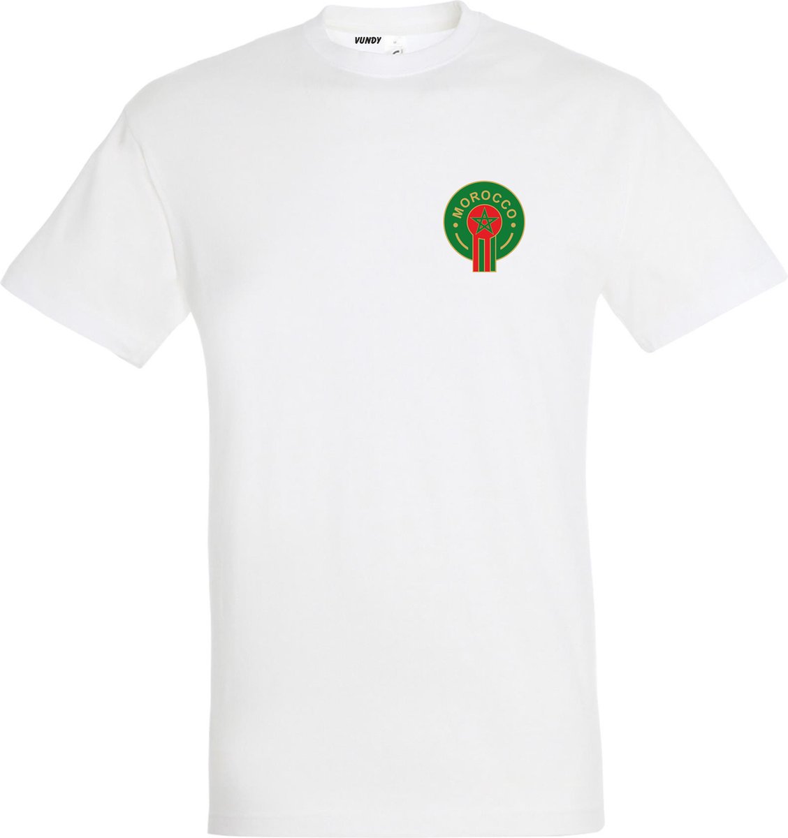 T-shirt Embleem Marokko Klein | Rood Marokko Shirt | WK 2022 Voetbal | Morocco Supporter | Wit | maat 4XL